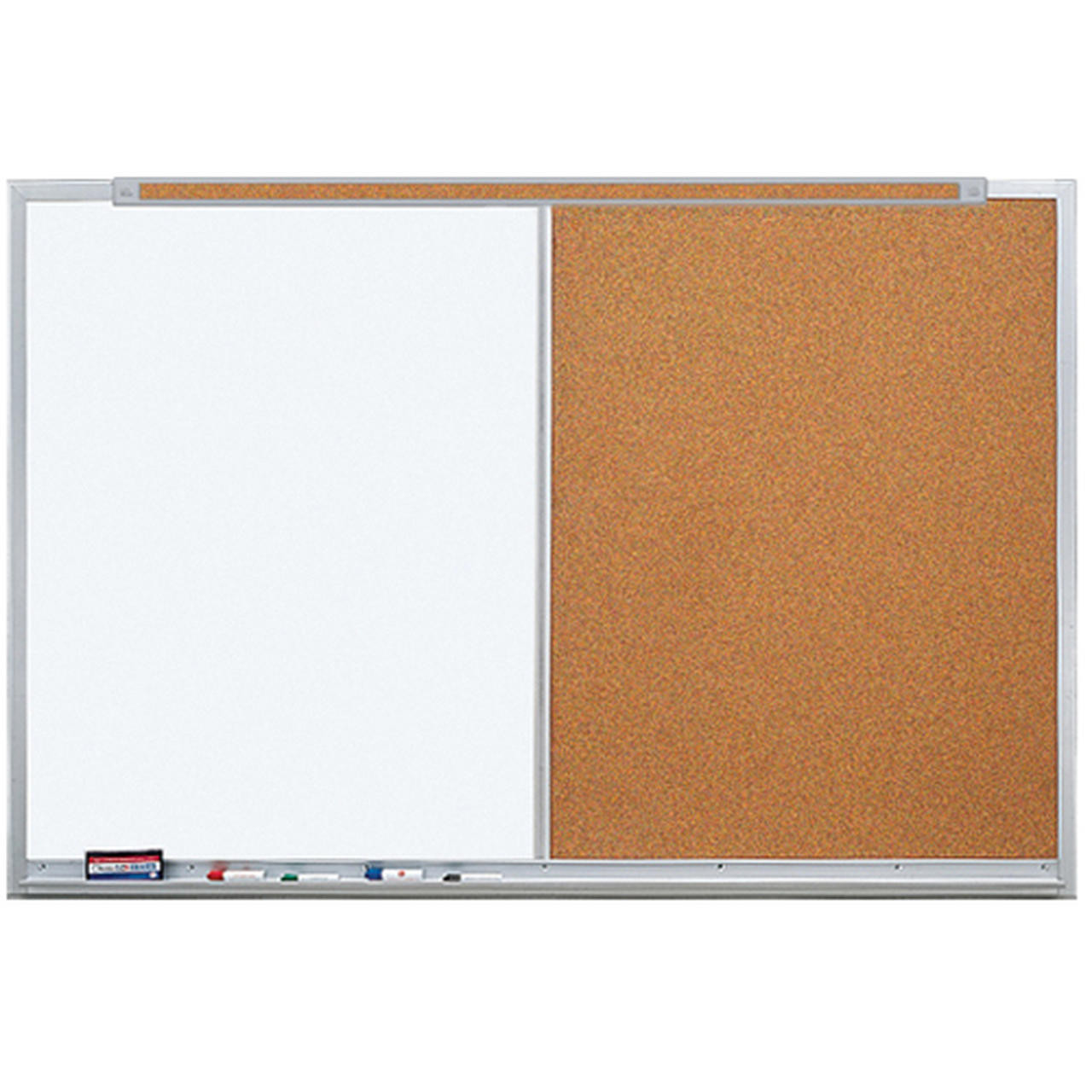 claridge-lcs-deluxe-combo-board-half-porcelain-steel-half-tan-cork-with-select-frame-and-map-rail-4h/